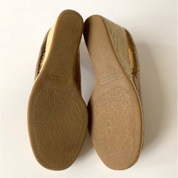 COACH METALLIC ESPADRILLE WEDGE - Picture 7 of 7